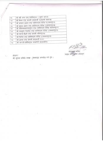 लेखापरिक्षकको सिफारिस सम्बन्धमा।