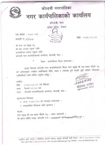 कार्यपालिका बैठक सम्बन्धमा